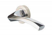 Door Handles Vision Designer Auva Lever on Round Rose Polished Chrome & Satin Nickel 5201 16.91